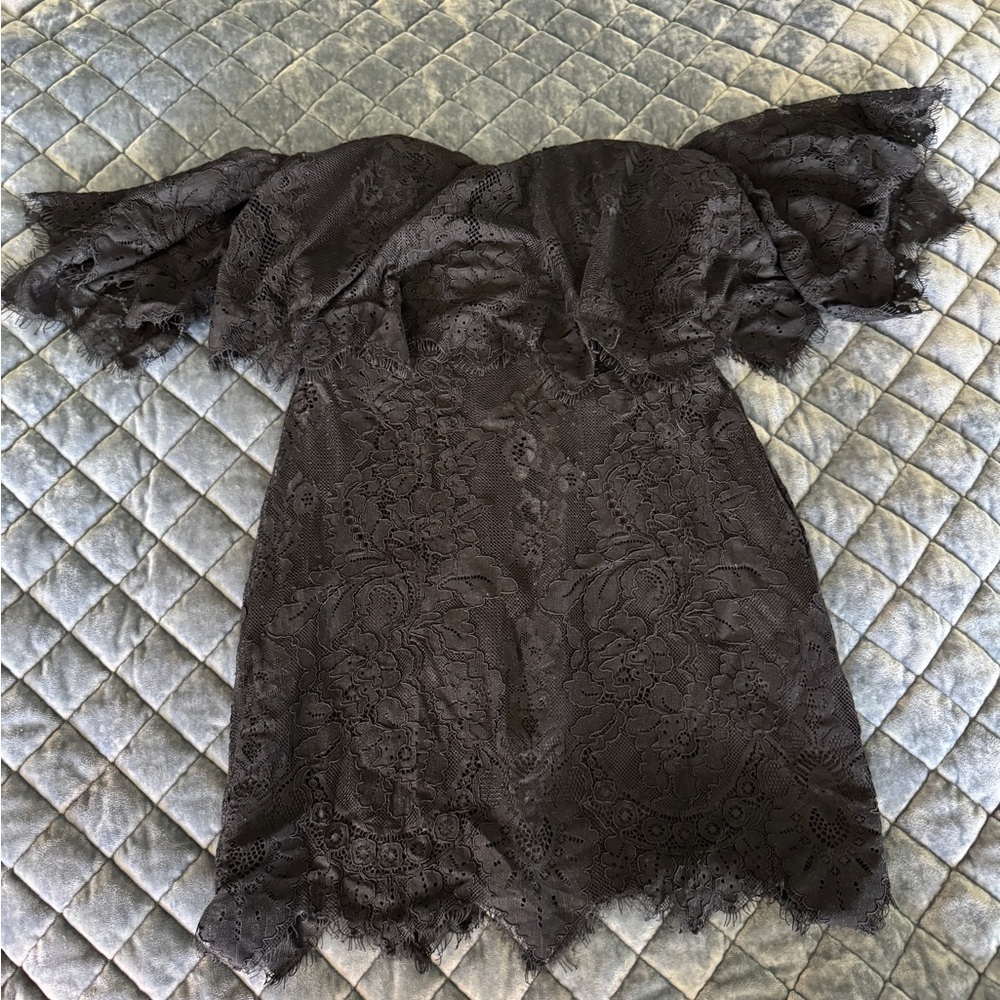 Little Black Lace Dress Off the Shoulder